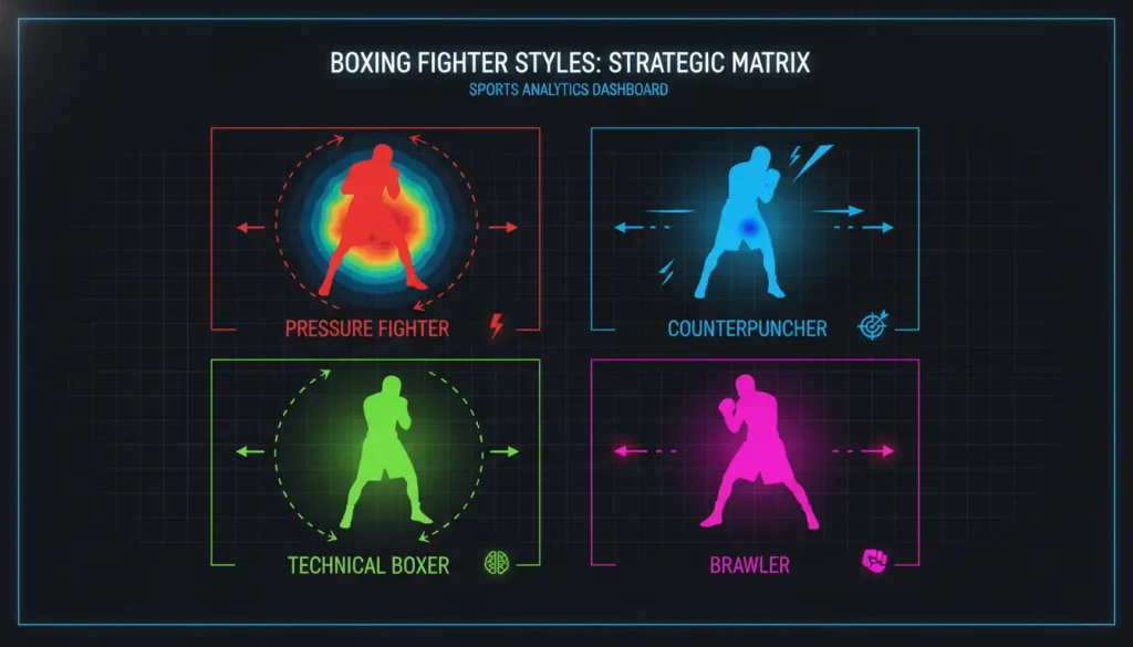 Fighter style analysis matrix for boxing betting strategy