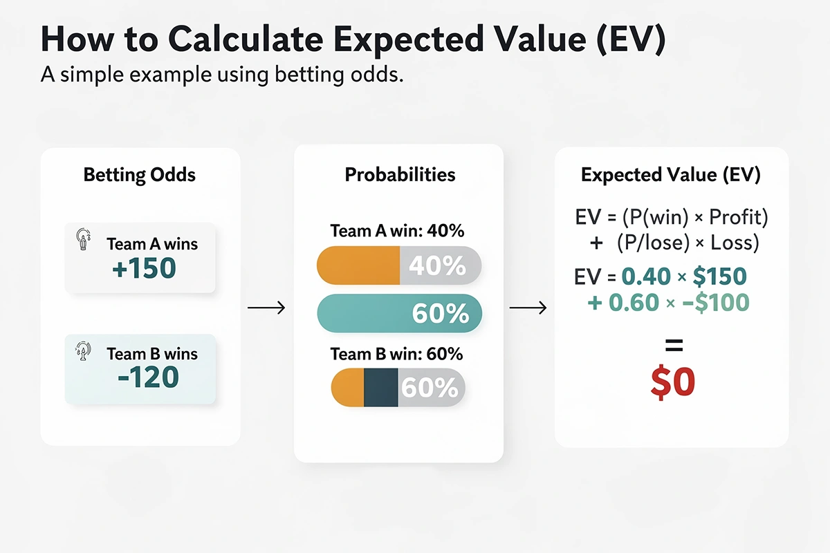 Diagram showing expected value calculation with odds and probabilities