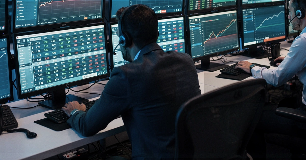 Professional trading room where bookmakers set and manage odds