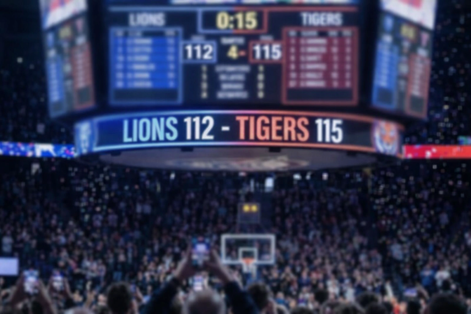 Sports scoreboard displaying high-scoring game relevant to totals betting